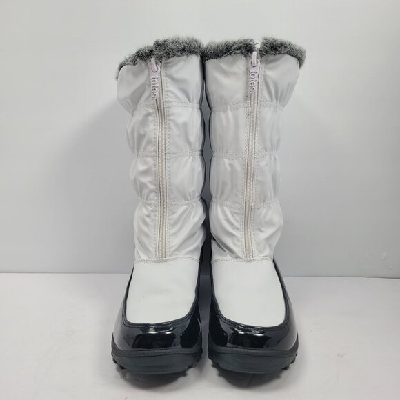 Totes Women's White Zip Front Waterproof Boots Plush Lined US Size 8 - Picture 3 of 11